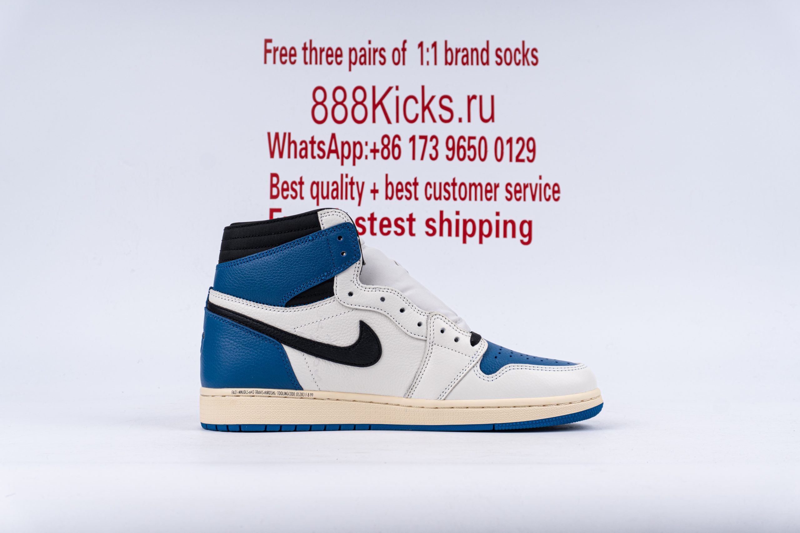 Jordan 1 High OG SP Fragment X Travis Scott Blue