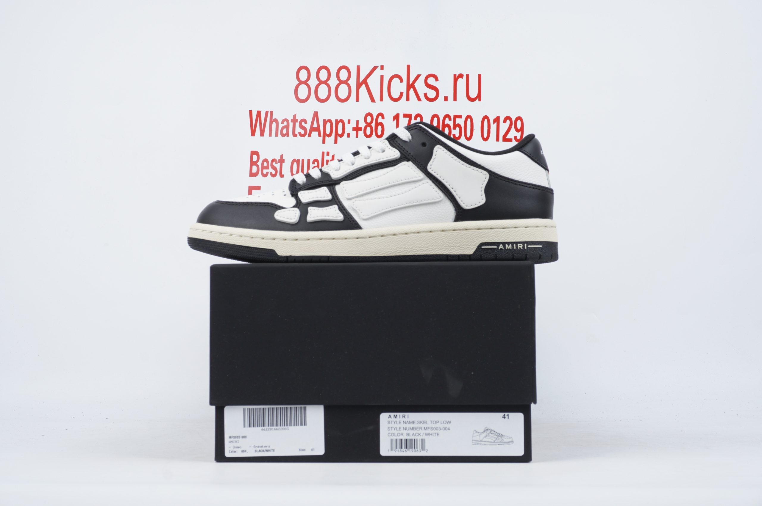 AMIRI Bone Runner Black White