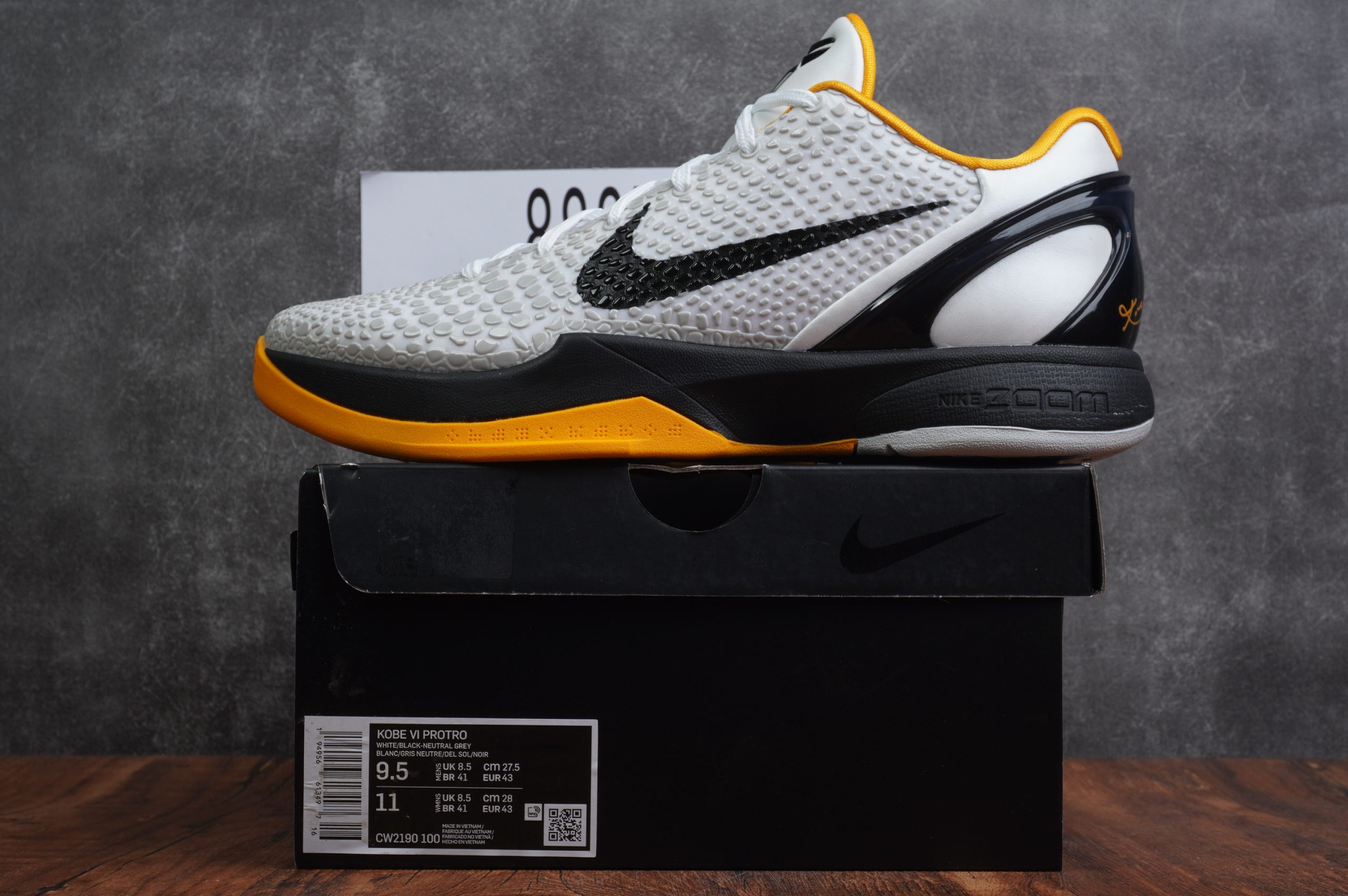 Kobe 6 Protro Playoff Pack White Del Sol