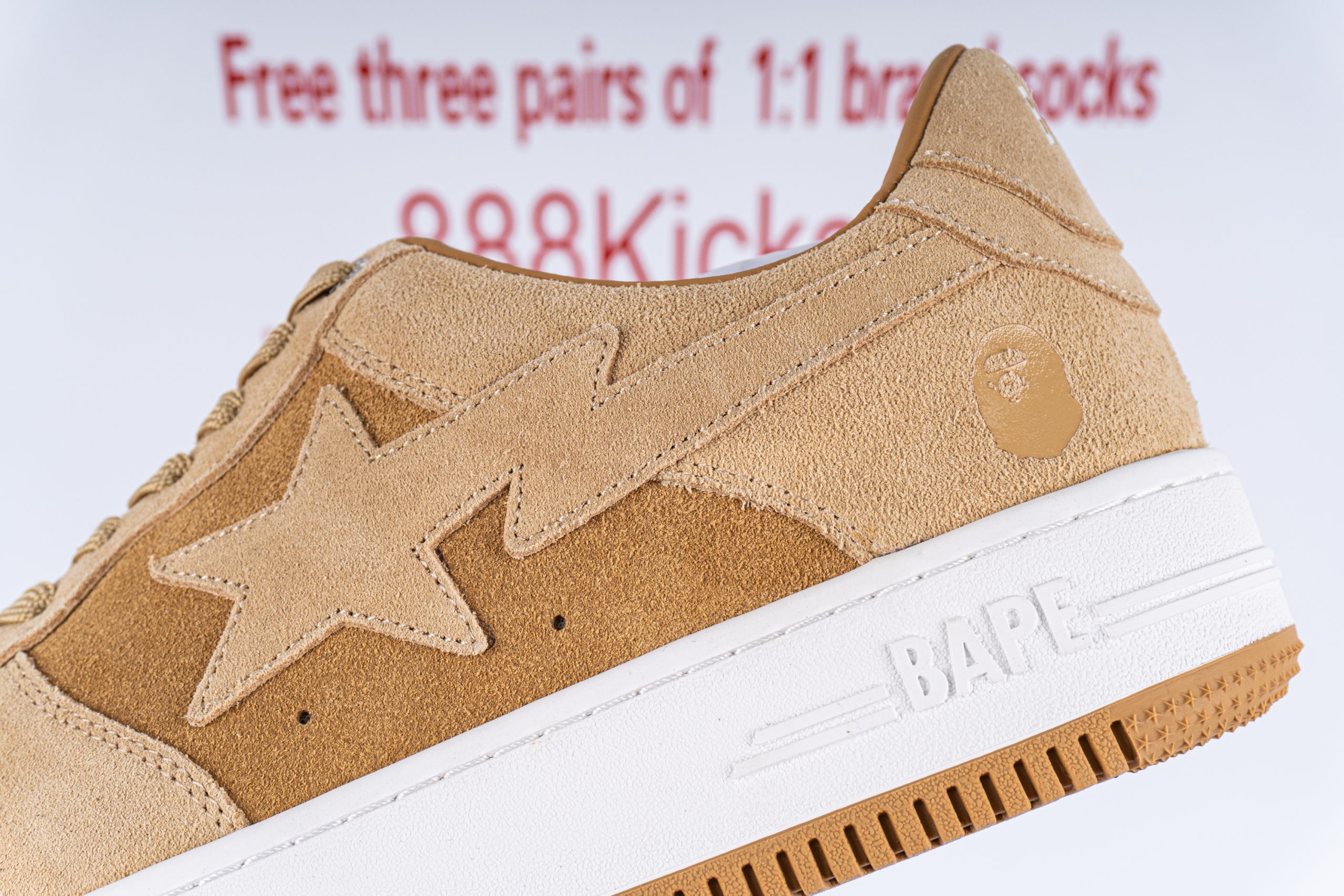 A Bathing Ape Bape Sta Beige Suede