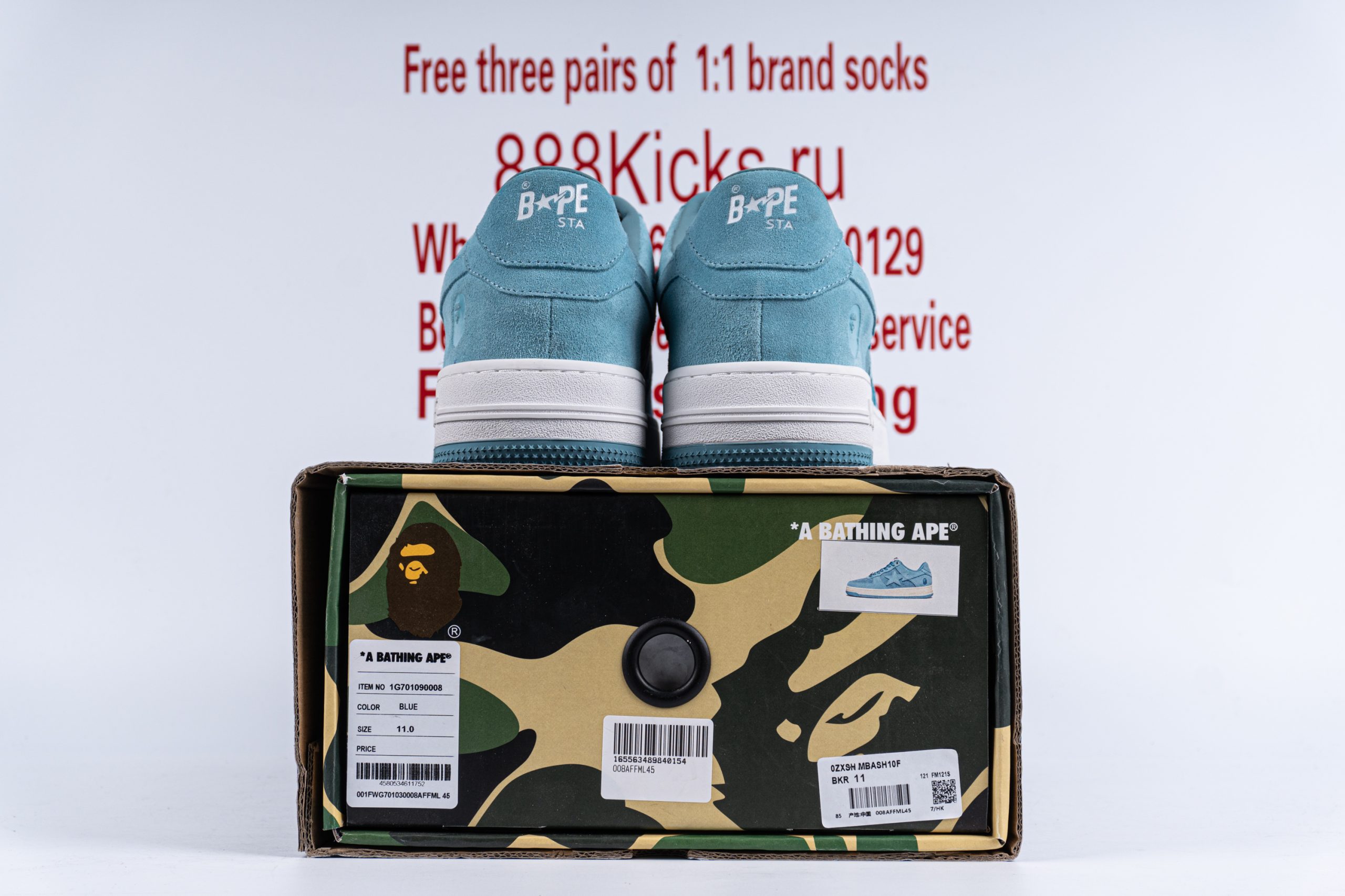 A Bathing Ape Bape Sta Blue Suede