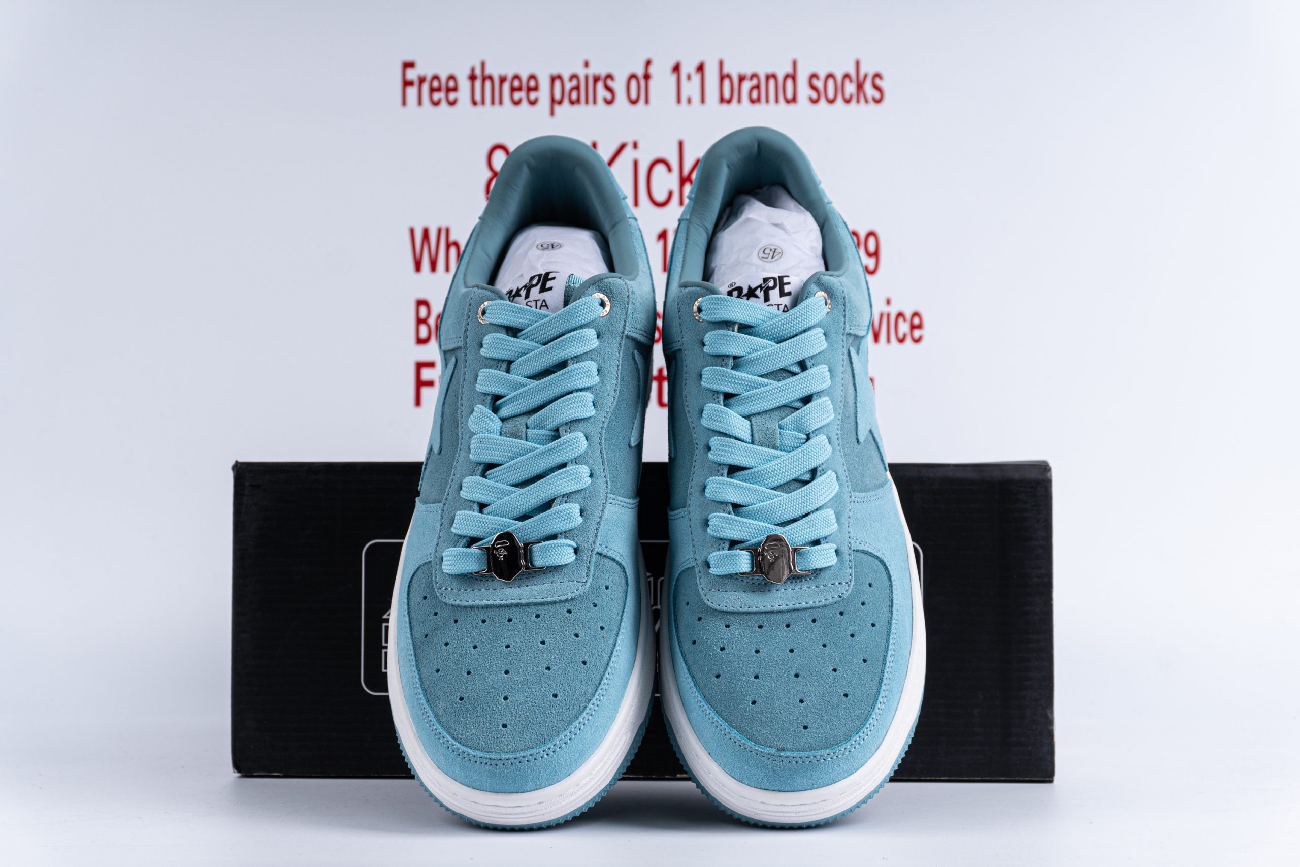 A Bathing Ape Bape Sta Blue Suede