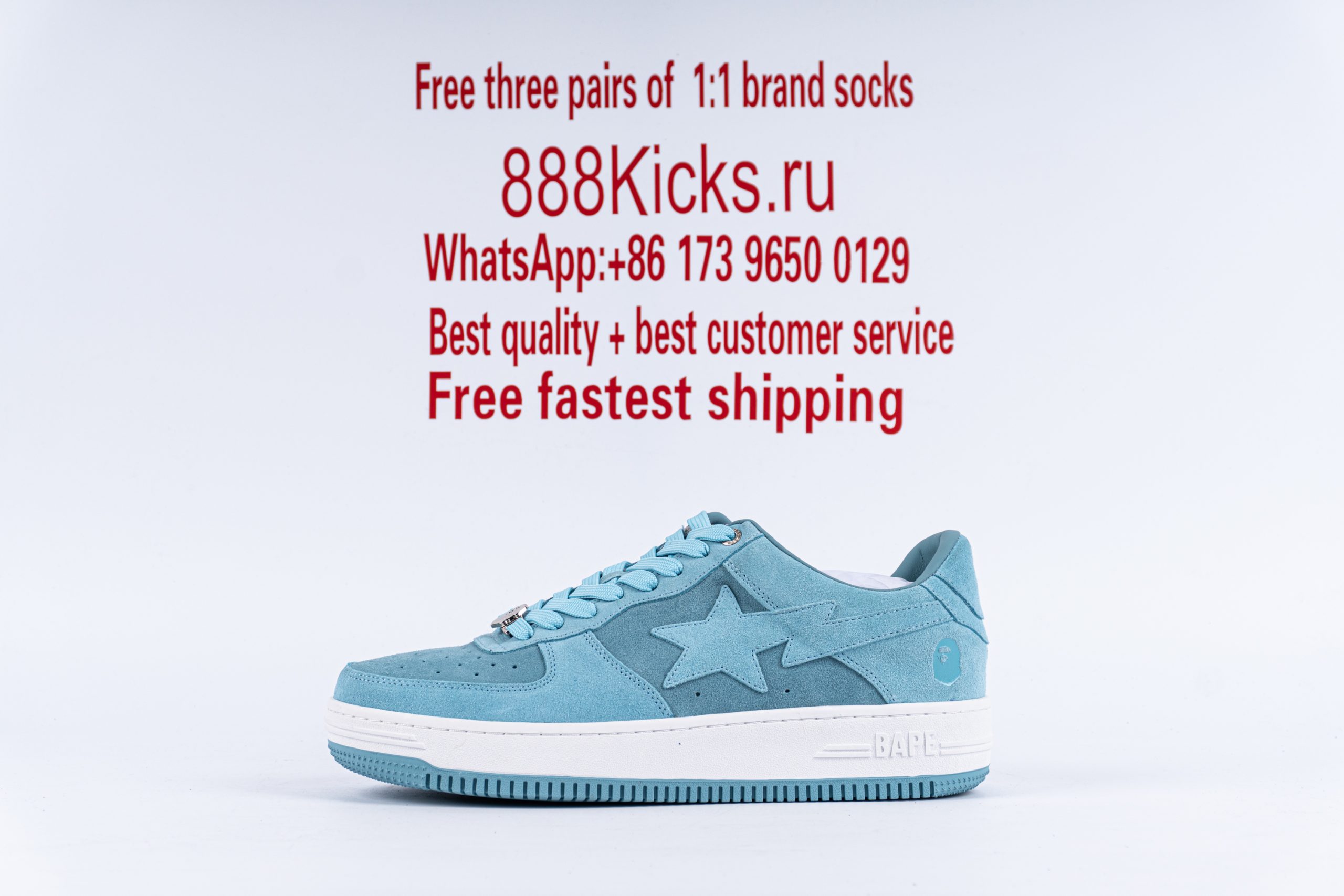 A Bathing Ape Bape Sta Blue Suede