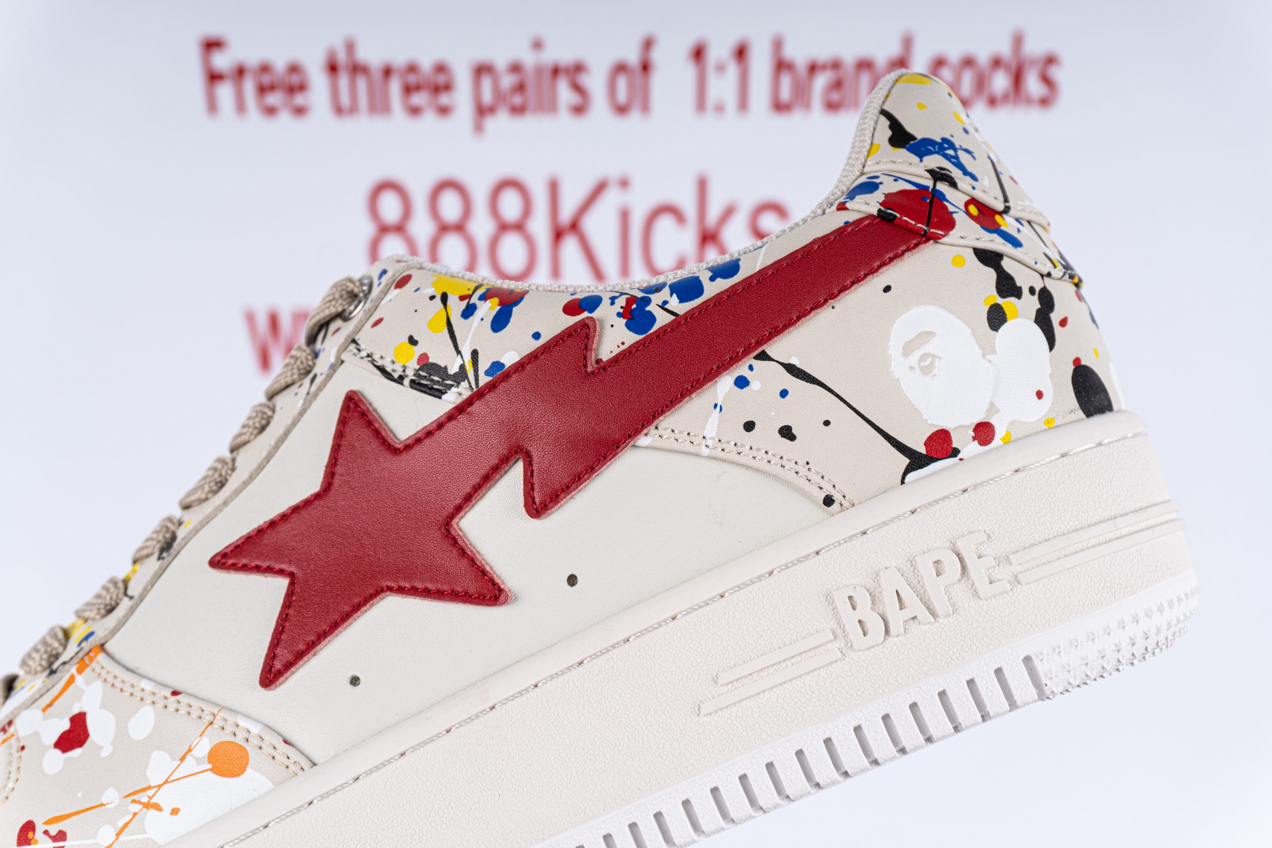 A Bathing Ape Bape Sta Paint Beige