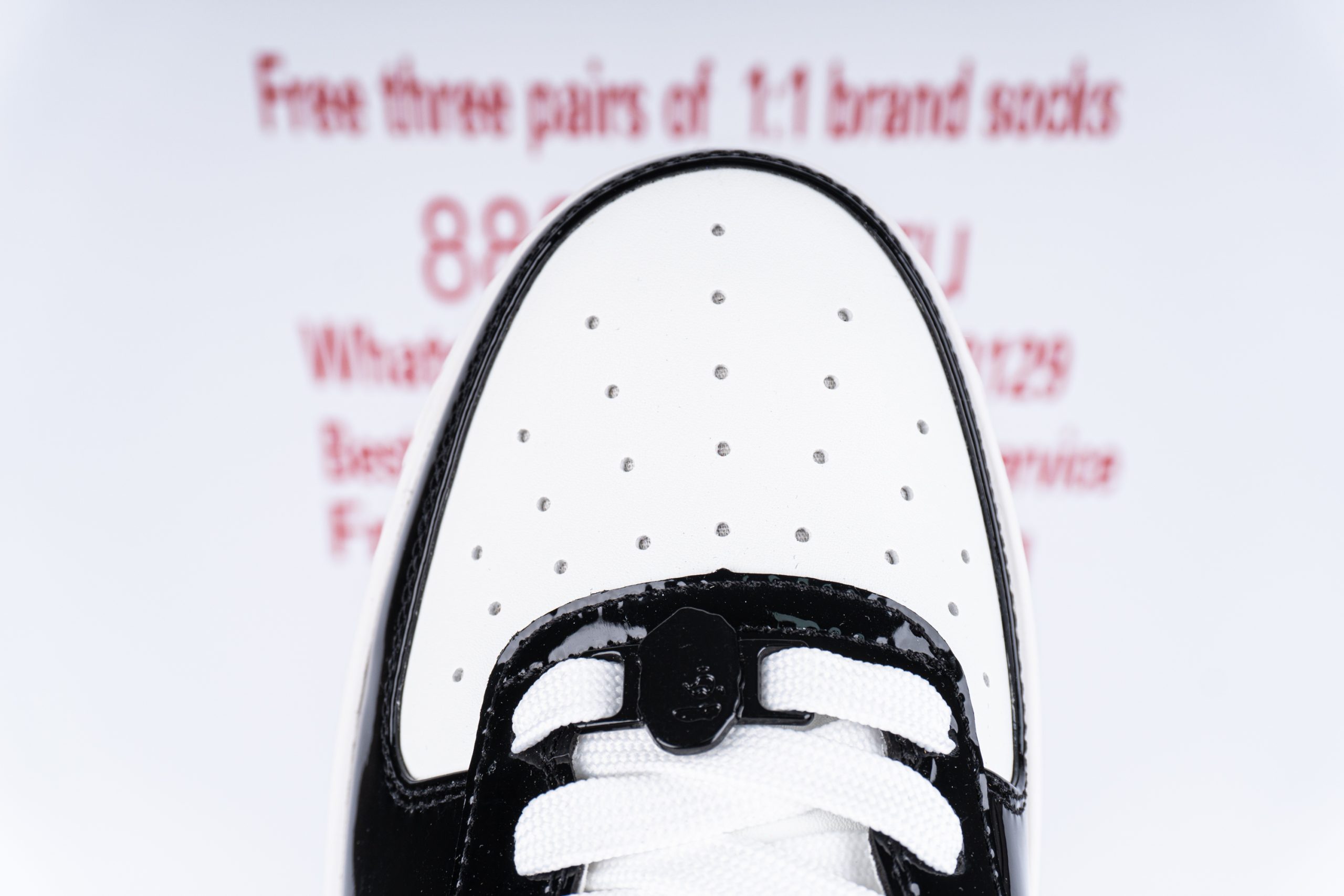 A Bathing Ape Bape Sta Patent Leather Black White
