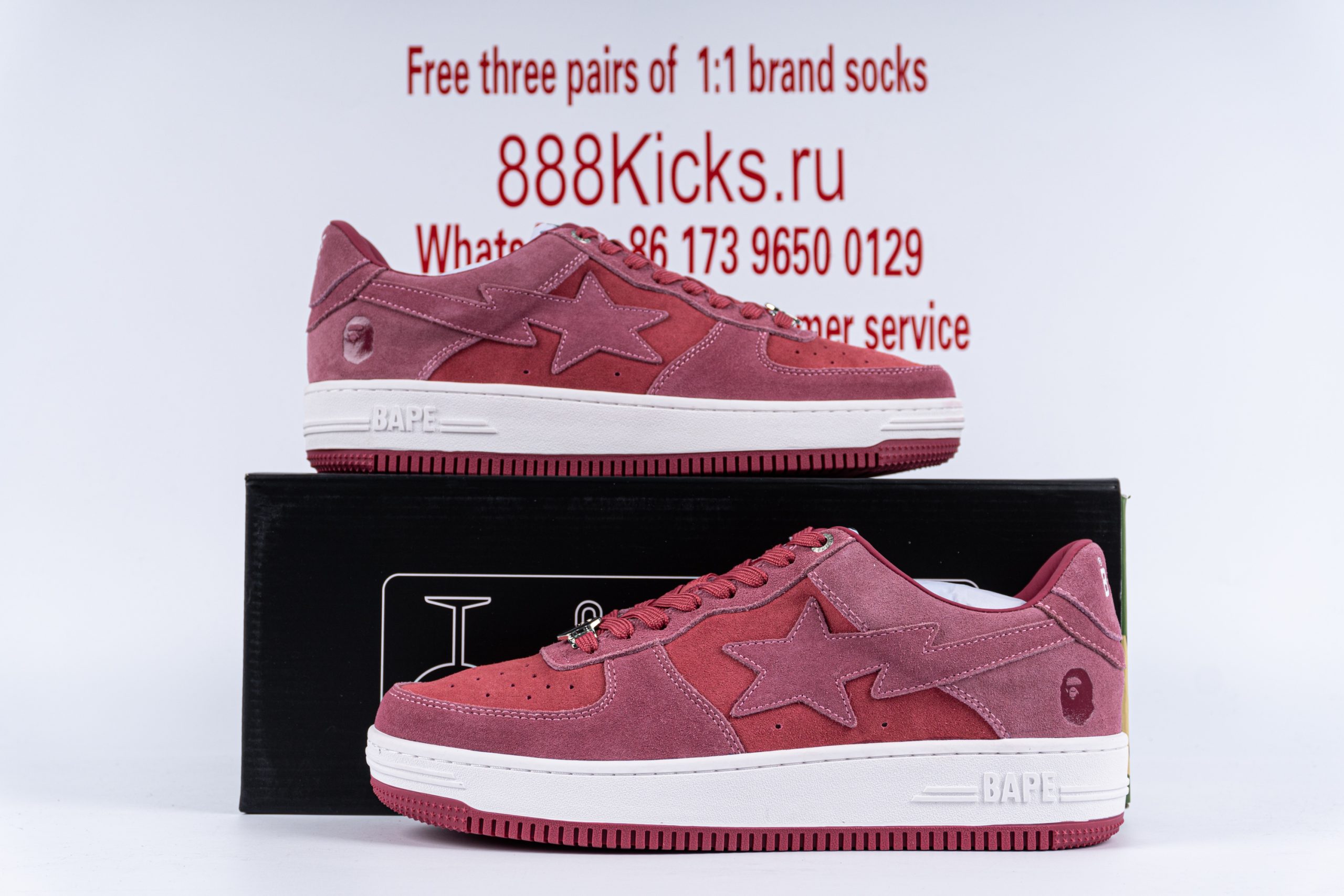 A Bathing Ape Bape Sta Pink Suede