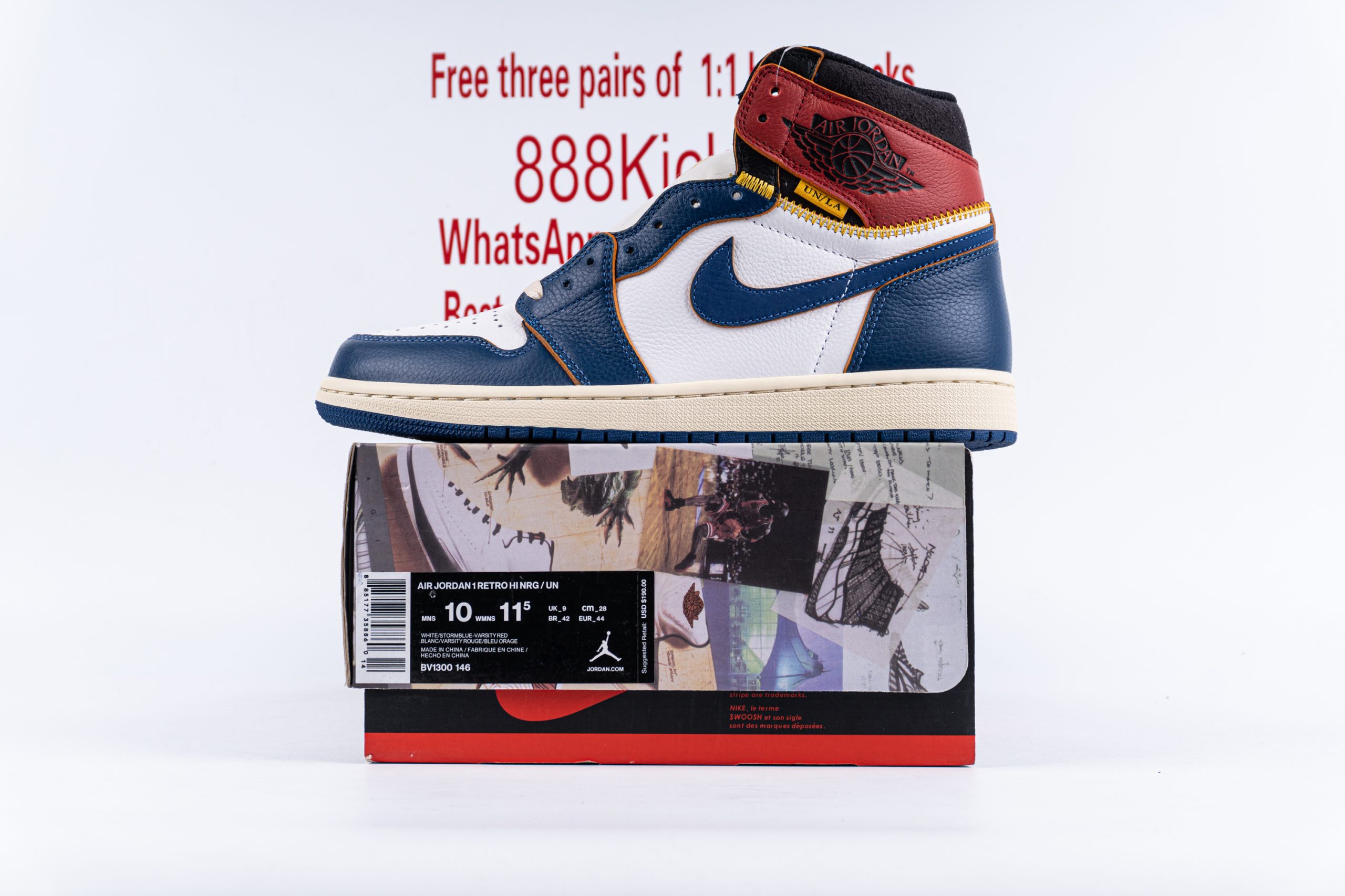 Jordan 1 Retro High Union Los Angeles Blue Toe