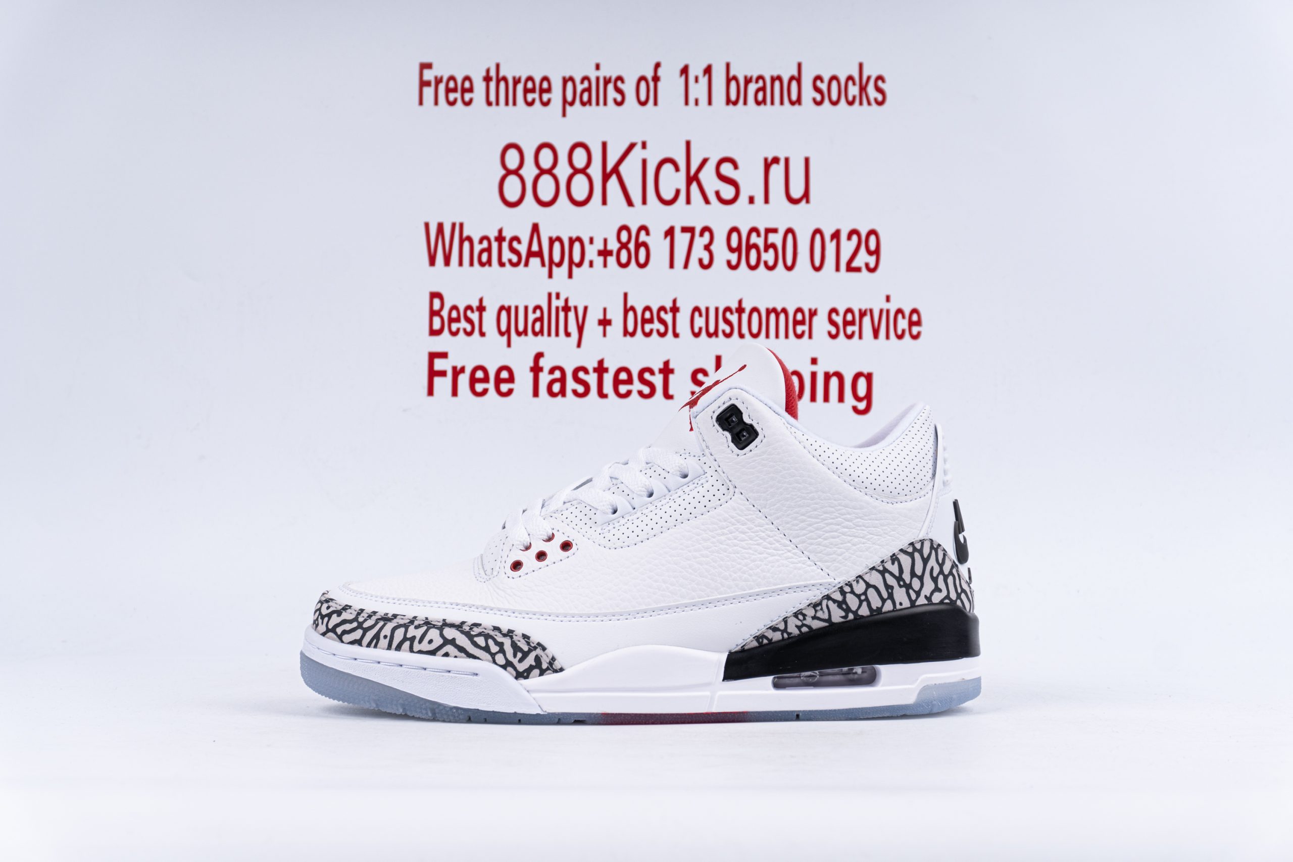 Jordan 3 Retro Free Throw Line White Cement