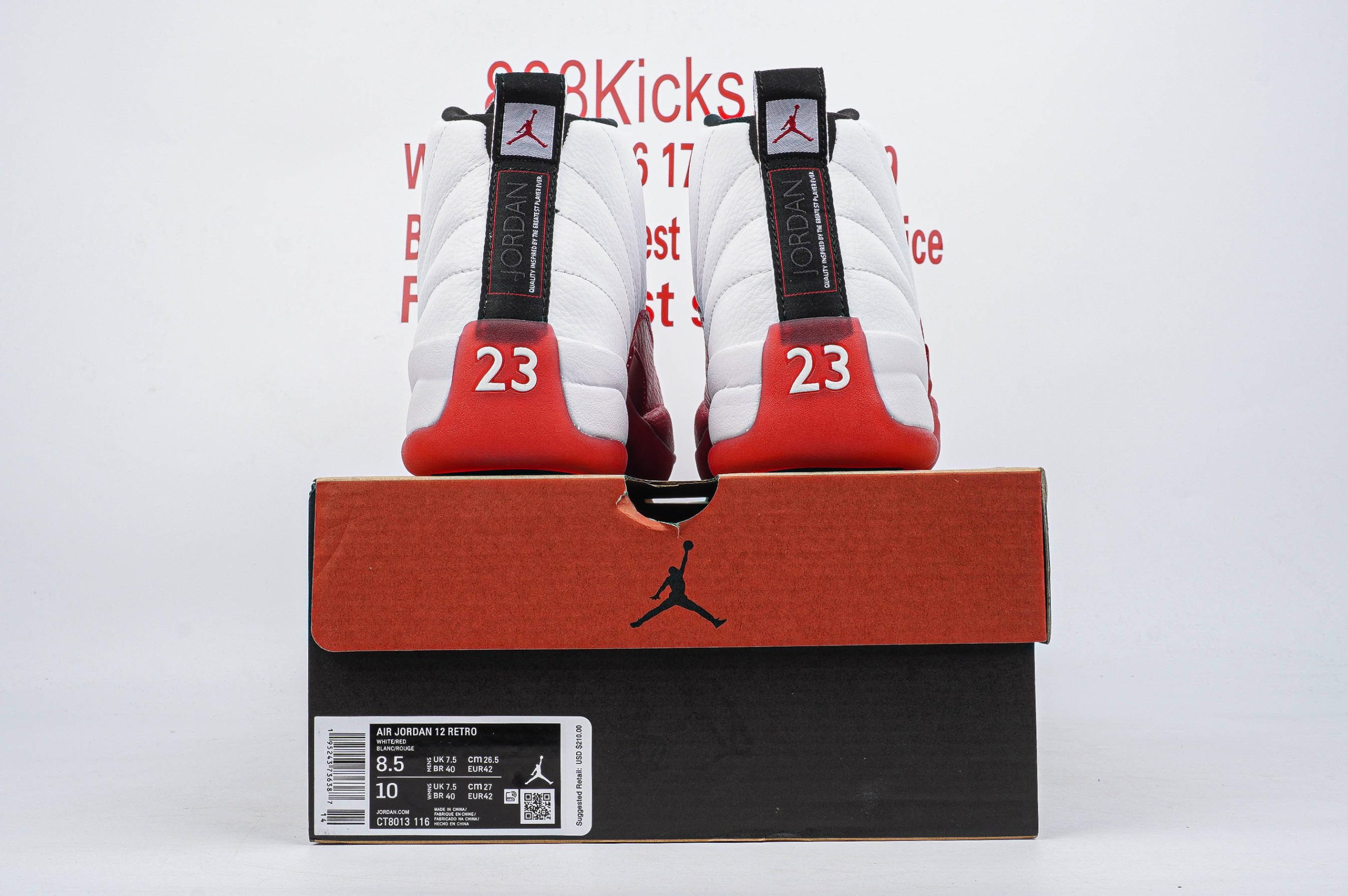 Jordan 12 Retro Cherry White Red