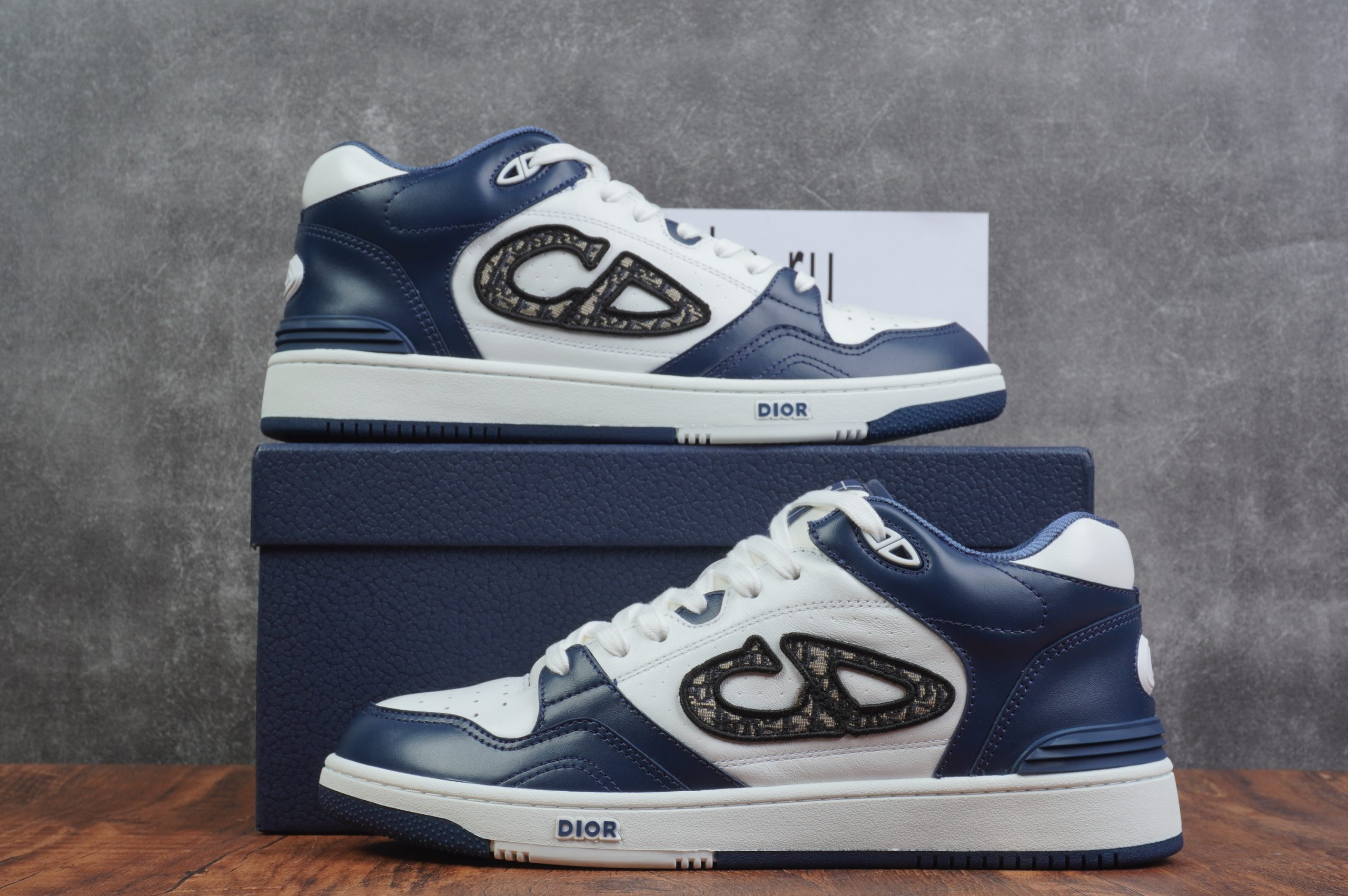 D*or b57 mid-top sneaker white and blue