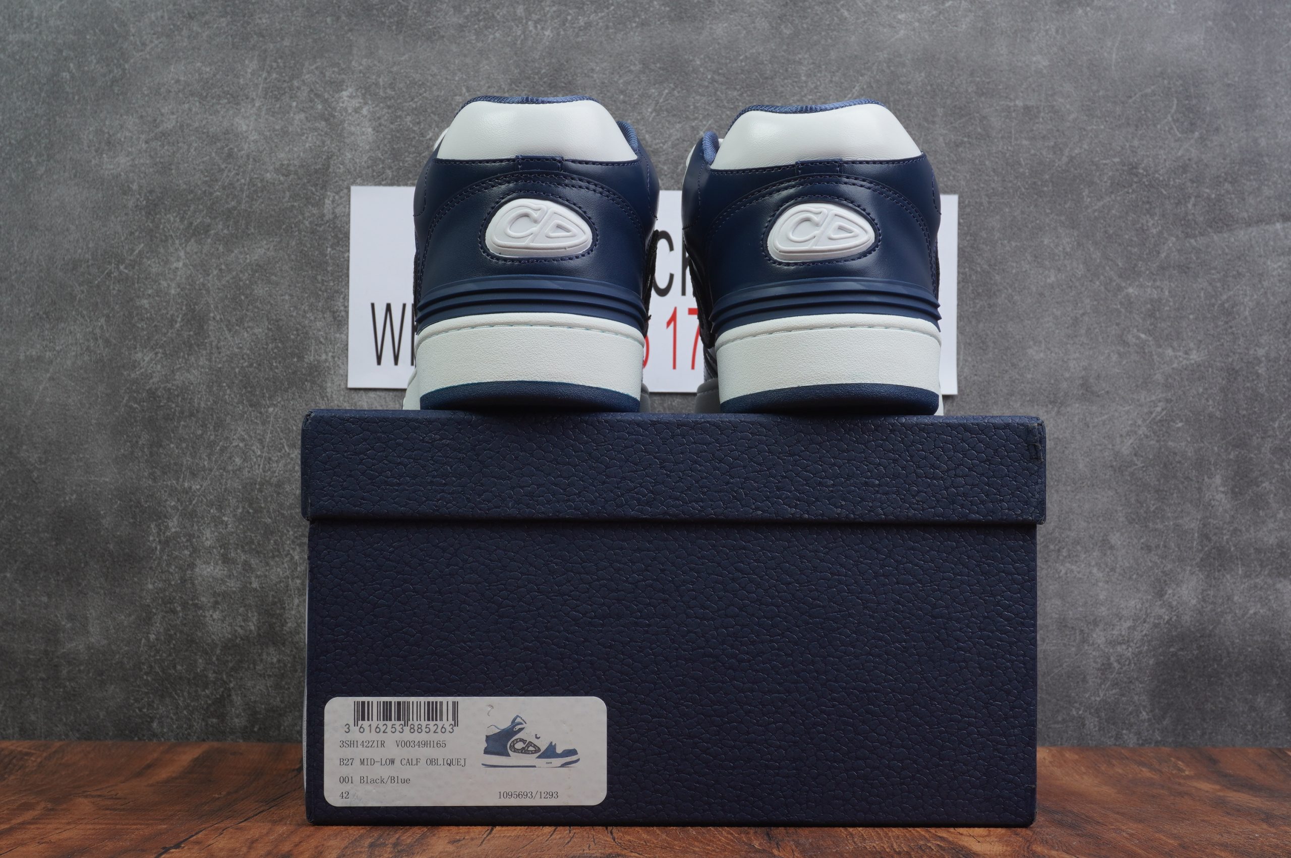 D*or b57 mid-top sneaker white and blue
