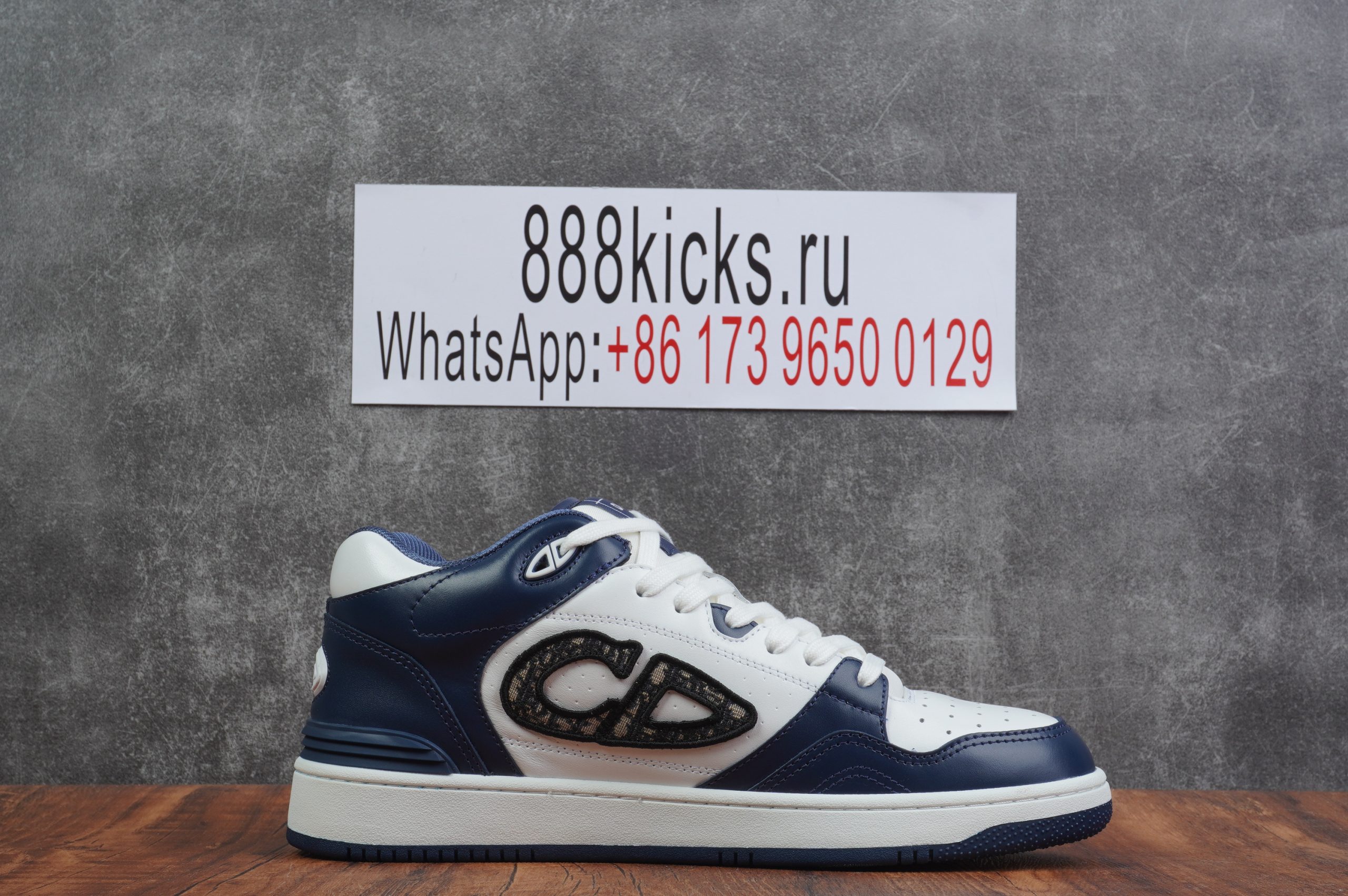 D*or b57 mid-top sneaker white and blue