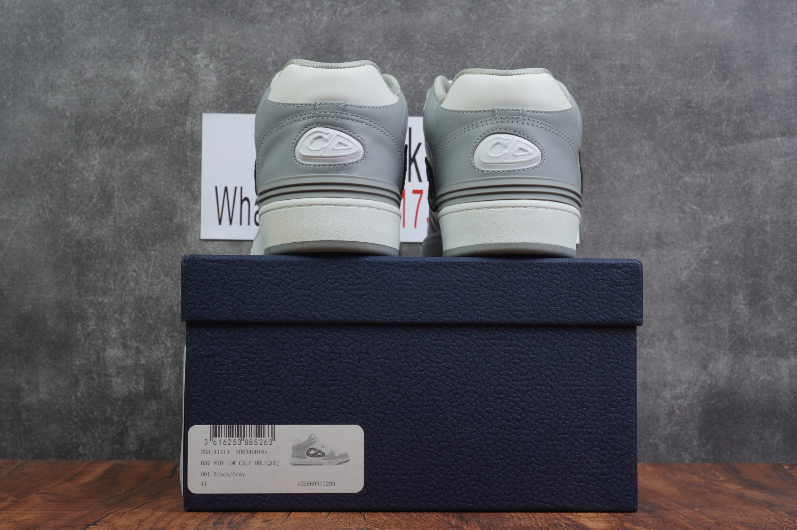 D*or b57 mid-top sneaker white and grey