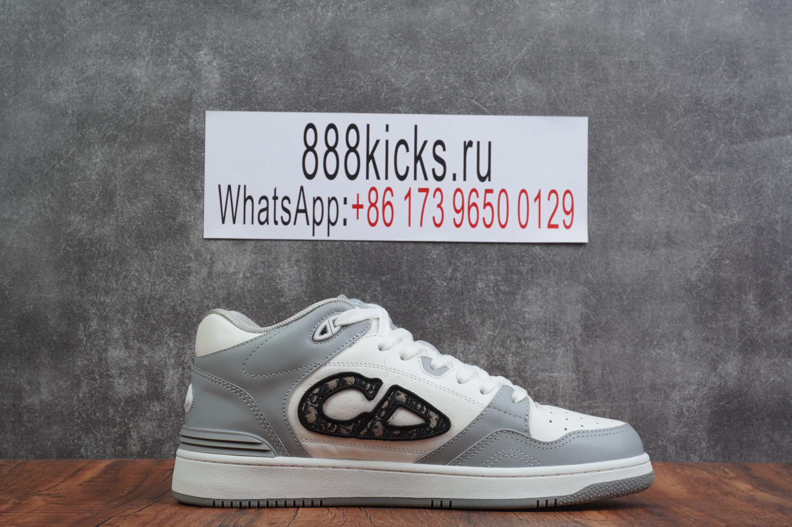 D*or b57 mid-top sneaker white and grey