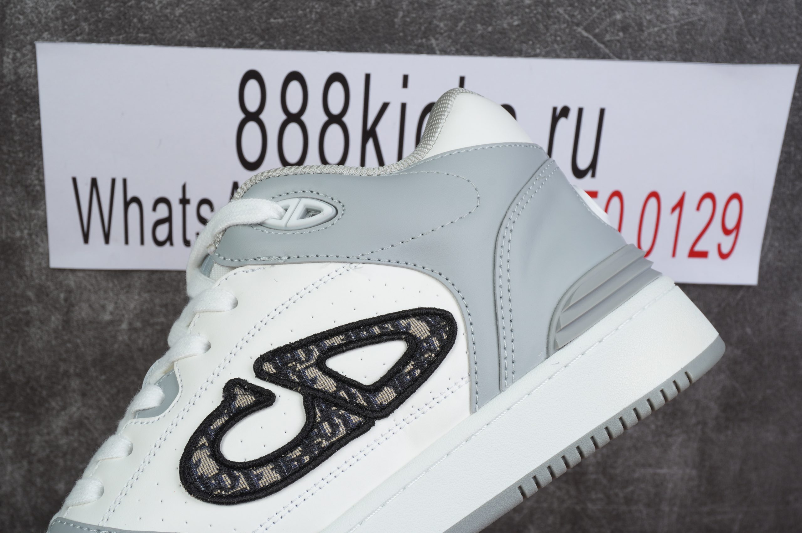 D*or b57 mid-top sneaker white and grey