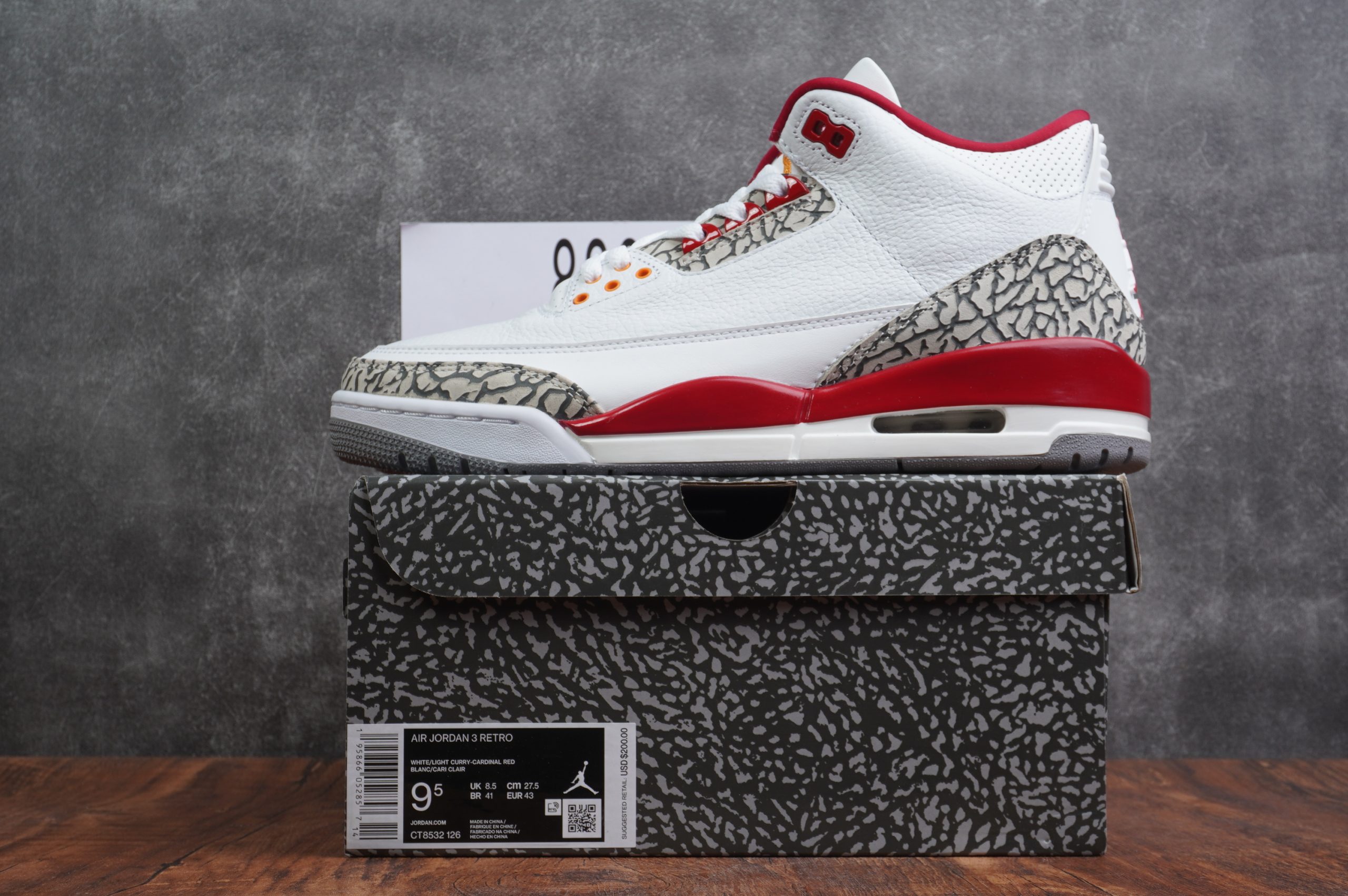 Air Jordan 3 Light Curry-Cardinal Red